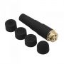 Wibrator mini Toyz4lovers z 4 nasadkami wodoodporny 10 cm - 4