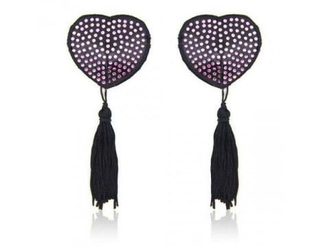 Nakładki na sutki serce z frędzelkiem Toyz4lovers różowe