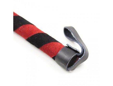 Pejcz skórzany z frędzlami Line Whip czarny - 2