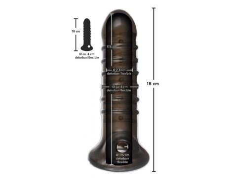 Przedłużka na penisa Rebel dymna 18 cm TPR - 15