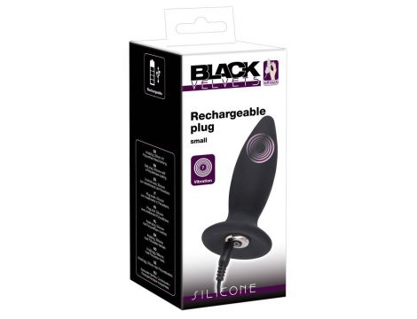 Korek analny wibrujący Black Velvets silikonowy USB 11 cm - 2