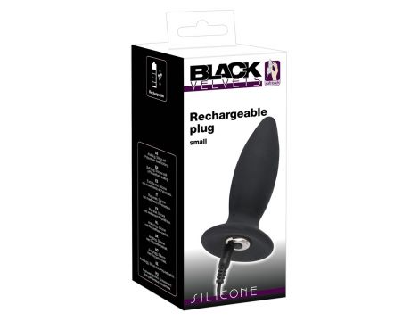Korek analny wibrujący Black Velvets silikonowy USB 11 cm - 11