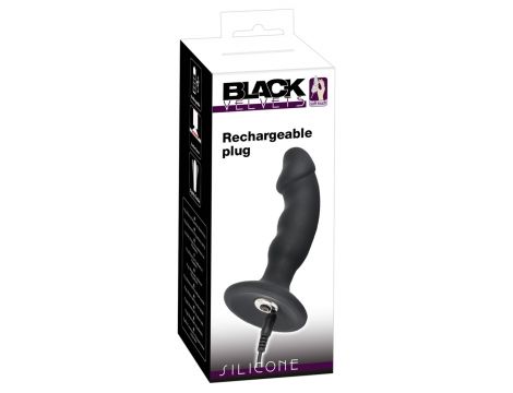 Wibrujący korek analny Black Velvets silikonowy USB 14 cm - 15