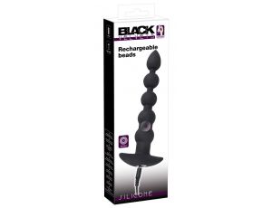 Łańcuch kulkowy analny wibrujący Black Velvets silikon USB 21 cm