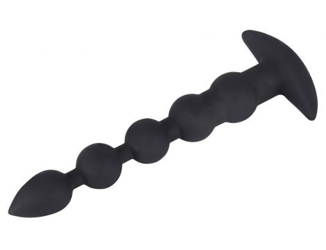 Łańcuch kulkowy analny wibrujący Black Velvets silikon USB 21 cm - 4