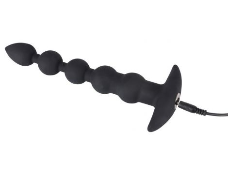 Łańcuch kulkowy analny wibrujący Black Velvets silikon USB 21 cm - 8