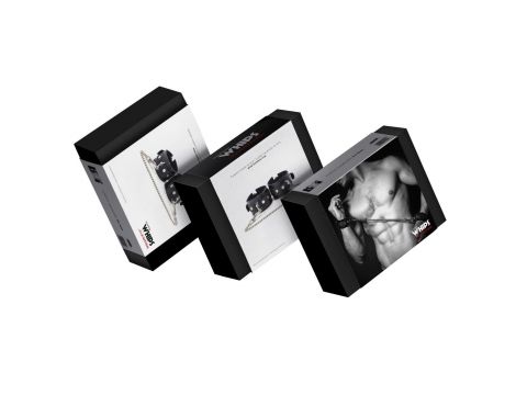 Kajdanki męskie Whips Collection skórzane 4 cm 25 cm łańcuch - 3