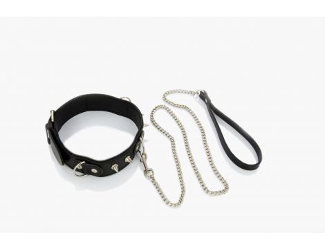 Obroża męska Whips Collection z półkółkami i smyczą - 4