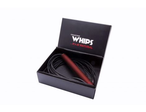 Duży pejcz skórzany Whips Collection czerwony 80 cm