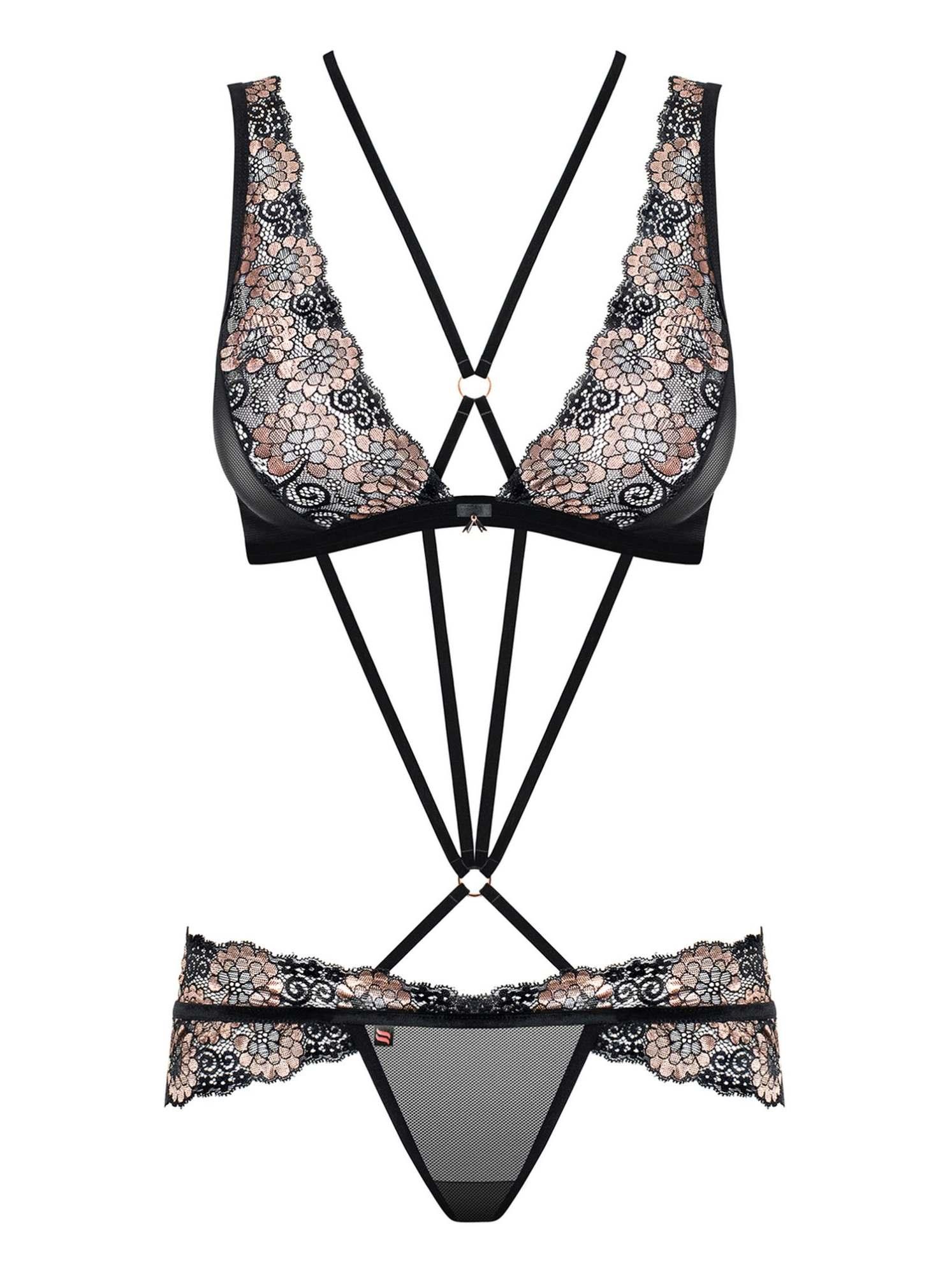 biustonosz stringi erotyczny komplet obsessive lxl