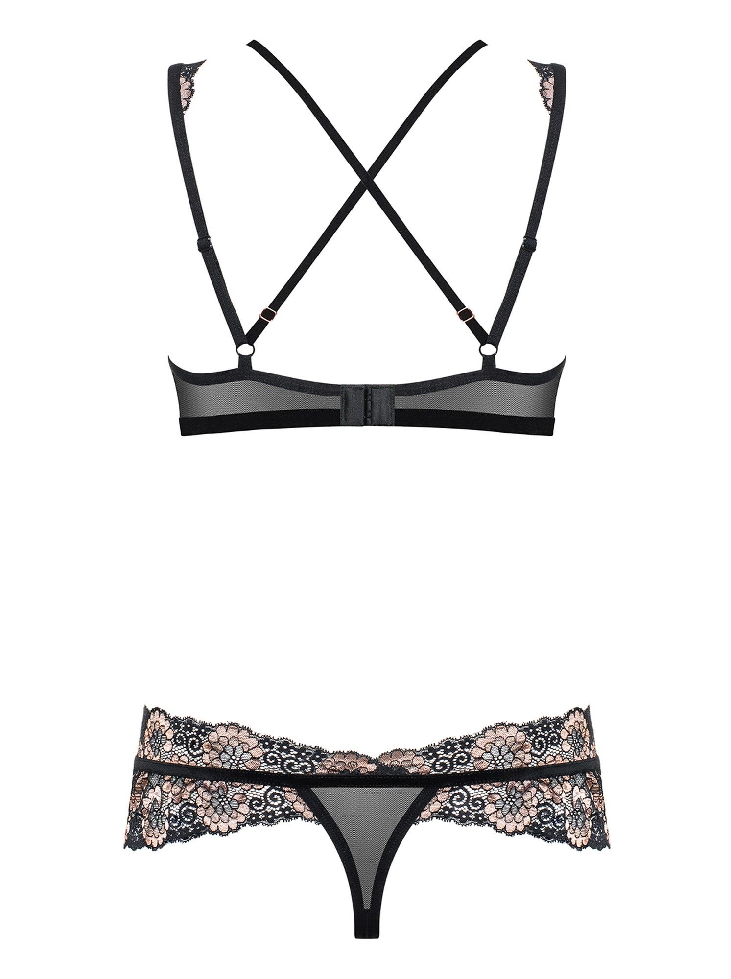 biustonosz stringi erotyczny komplet obsessive lxl