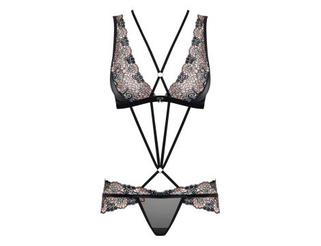 Komplet bielizny erotycznej Obsessive złoty z paskami L/XL - 4
