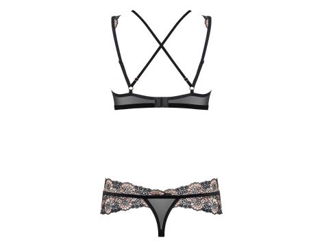 Komplet bielizny erotycznej Obsessive złoty z paskami L/XL - 5
