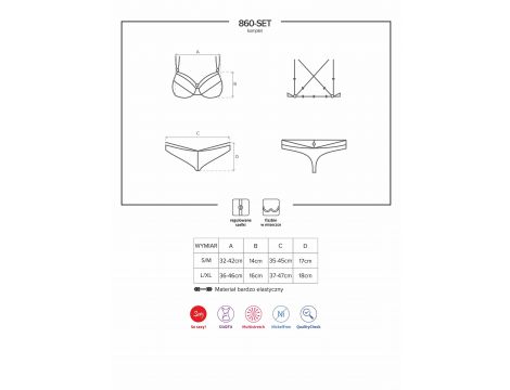 Koronkowy komplet bielizny Obsessive biały S/M - 5