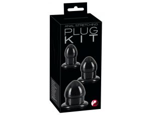 Zestaw 3 czarnych korków analnych rozprężających You2Toys TPR