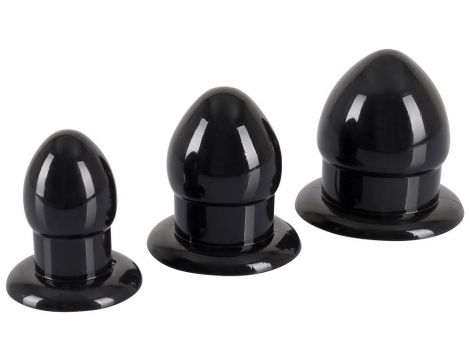 Zestaw 3 czarnych korków analnych rozprężających You2Toys TPR - 4