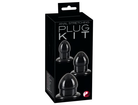 Zestaw 3 czarnych korków analnych rozprężających You2Toys TPR