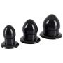Zestaw 3 czarnych korków analnych rozprężających You2Toys TPR - 5