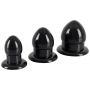 Zestaw 3 czarnych korków analnych rozprężających You2Toys TPR - 4