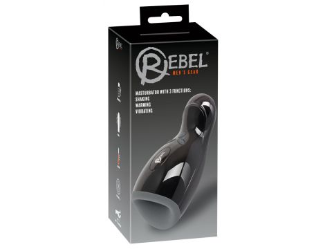 Masturbator Rebel z 3 funkcjami wibracji i ogrzewania 20 cm USB - 3