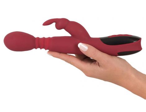 Wibrator króliczek You2Toys silikonowy czerwony rozgrzewający 26,5 cm USB - 5