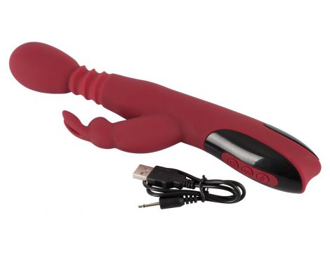 Wibrator króliczek You2Toys silikonowy czerwony rozgrzewający 26,5 cm USB - 10