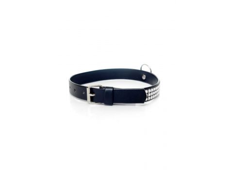 Obroża z kryształkami Fetish B Series srebrna 2 cm - 4
