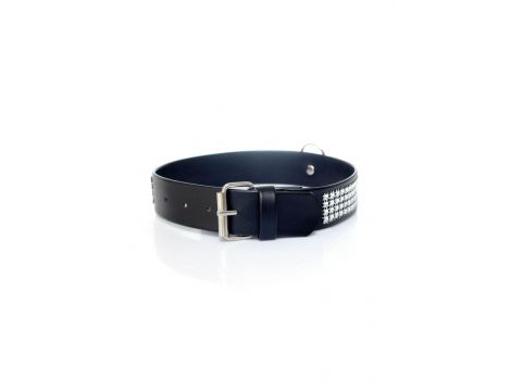 Obroża z kryształkami Fetish B Series srebrna 3 cm - 4