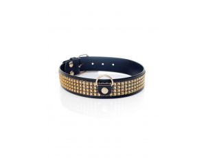 Obroża z kryształkami Fetish B Series złota 3 cm