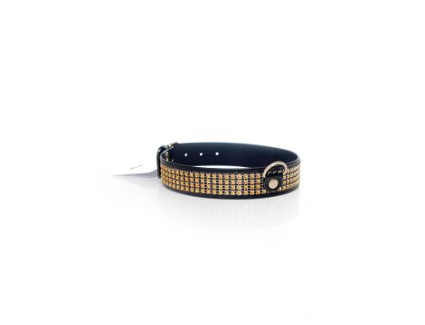 Obroża z kryształkami Fetish B Series złota 3 cm - 4