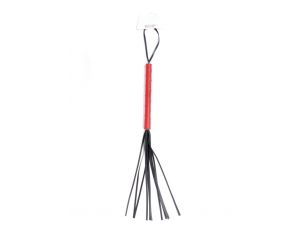 Pejcz ze skórzanymi paskami Fetish B Series czerwony 50 cm