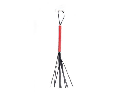 Pejcz ze skórzanymi paskami Fetish B Series czerwony 50 cm