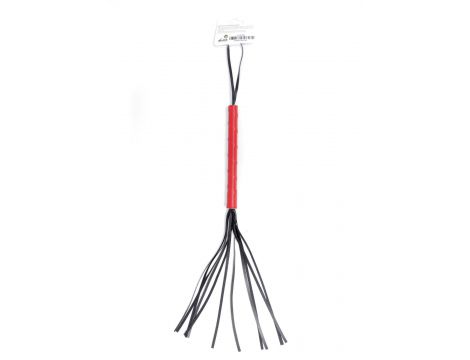 Pejcz ze skórzanymi paskami Fetish B Series czerwony 50 cm - 3