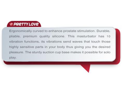 Masażer prostaty wibrujący Pretty Love silikonowy 12 cm 10 funkcji - 2