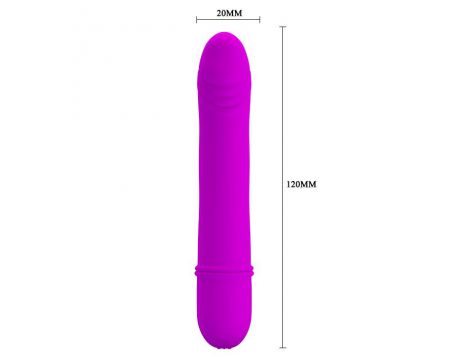 Wibrator mini silikonowy Pretty Love purpurowy 12 cm 10 funkcji - 5