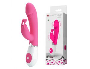 Wibrator króliczek silikonowy Pretty Love Gene różowy 21 cm