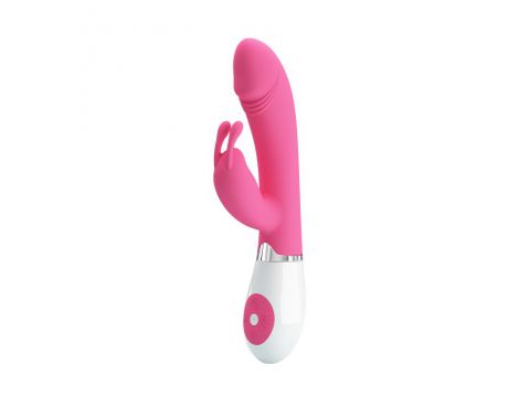 Wibrator króliczek silikonowy Pretty Love Gene różowy 21 cm - 3