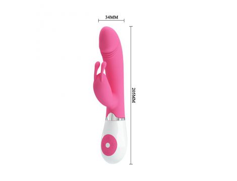 Wibrator króliczek silikonowy Pretty Love Gene różowy 21 cm - 11