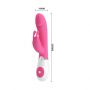Wibrator króliczek silikonowy Pretty Love Gene różowy 21 cm - 12