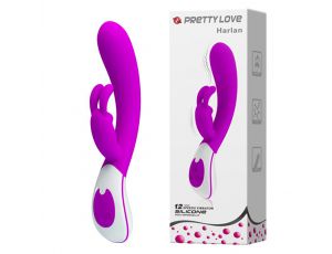 Wibrator króliczek silikonowy Pretty Love Harlan fioletowy USB 12 cm