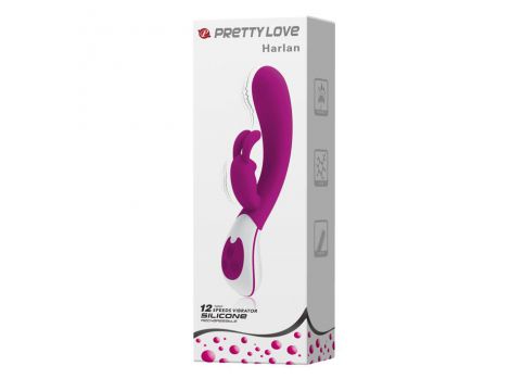 Wibrator króliczek silikonowy Pretty Love Harlan fioletowy USB 12 cm - 19