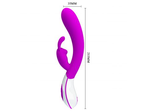 Wibrator króliczek silikonowy Pretty Love Harlan fioletowy USB 12 cm - 4