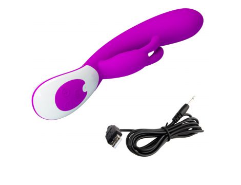 Wibrator króliczek silikonowy Pretty Love Harlan fioletowy USB 12 cm - 14