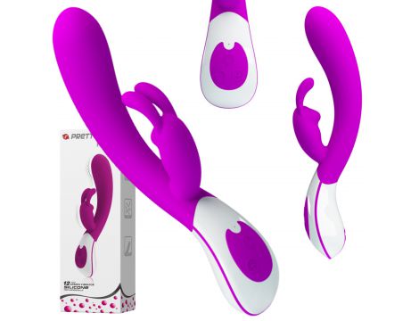 Wibrator króliczek silikonowy Pretty Love Harlan fioletowy USB 12 cm - 2