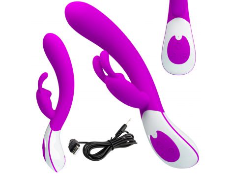 Wibrator króliczek silikonowy Pretty Love Harlan fioletowy USB 12 cm - 8