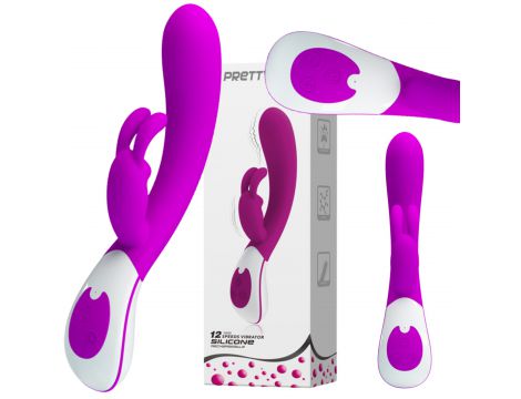 Wibrator króliczek silikonowy Pretty Love Harlan fioletowy USB 12 cm - 10