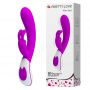 Wibrator króliczek silikonowy Pretty Love Harlan fioletowy USB 12 cm - 2