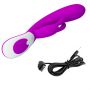 Wibrator króliczek silikonowy Pretty Love Harlan fioletowy USB 12 cm - 15