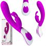 Wibrator króliczek silikonowy Pretty Love Harlan fioletowy USB 12 cm - 3