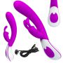 Wibrator króliczek silikonowy Pretty Love Harlan fioletowy USB 12 cm - 9